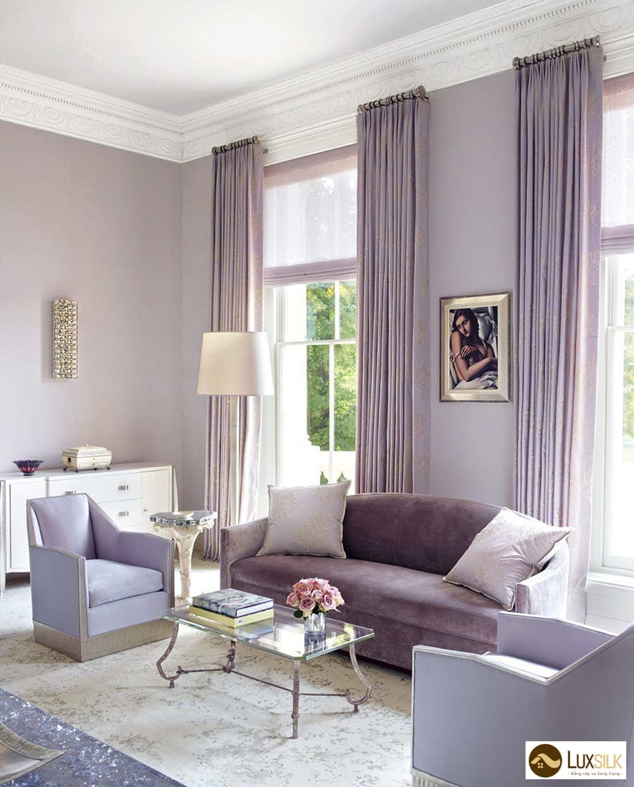 Mẫu rèm cửa màu tím đẹp sang trọng dẫn đầu xu hướng thiết kế
